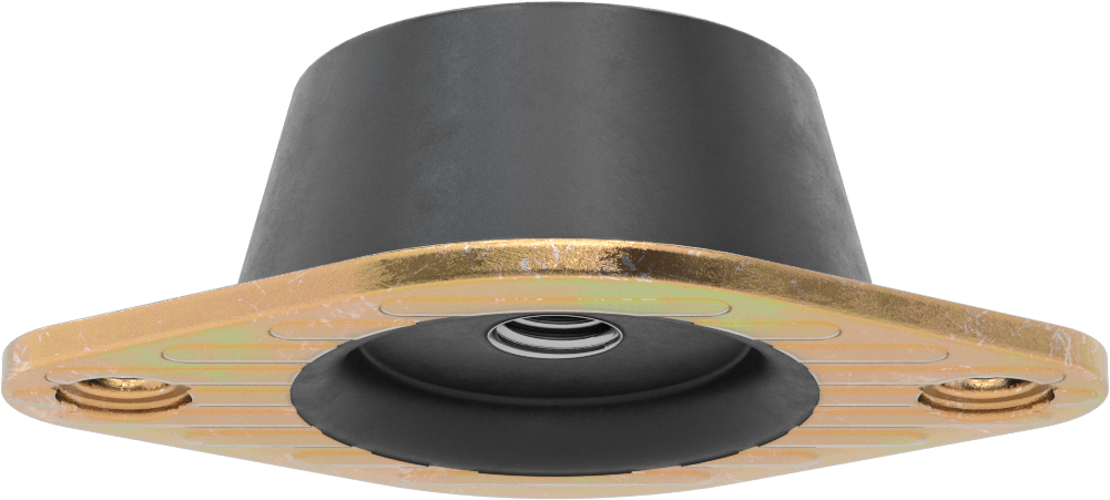 Neopren Titreşim Sönümleyici Cıvatalı Montaj, Çelik Taban ile, Arıza Emniyeti, 3/4"-10 Diş, 2500 lbs. Kapasite