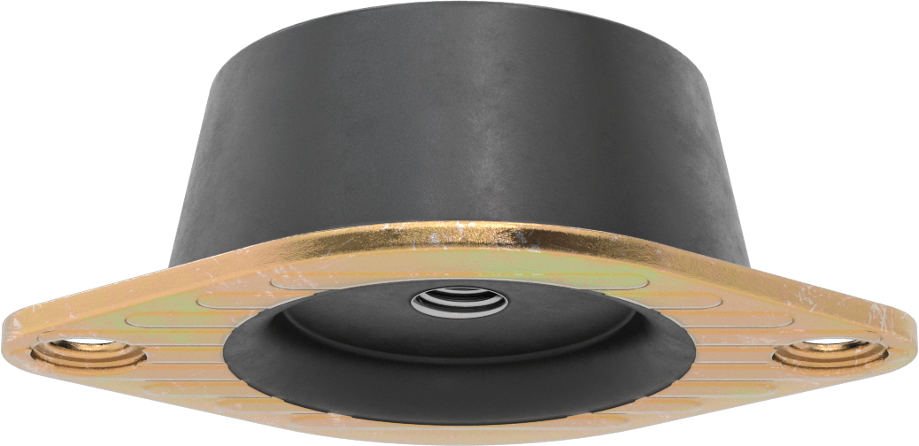 Neopren Titreşim Sönümleyici Cıvatalı Montaj, Çelik Taban ile, Arıza Emniyeti, 3/4"-10 Diş, 3520 lb. Kapasite