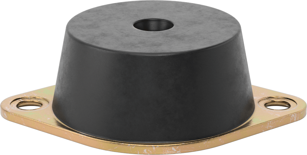 Neopren Titreşim Sönümleyici Cıvatalı Montaj, Çelik Taban ile, Arıza Emniyeti, 3/4"-10 Diş, 4120 lbs. Kapasite