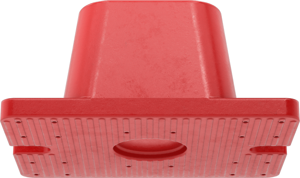 Neopren Titreşim Sönümleyici Cıvatalı Montaj, Çelik Taban ile, Kırmızı, 1/2"-13, 2250 lb Kapasite, 2,75 inç Yükseklik