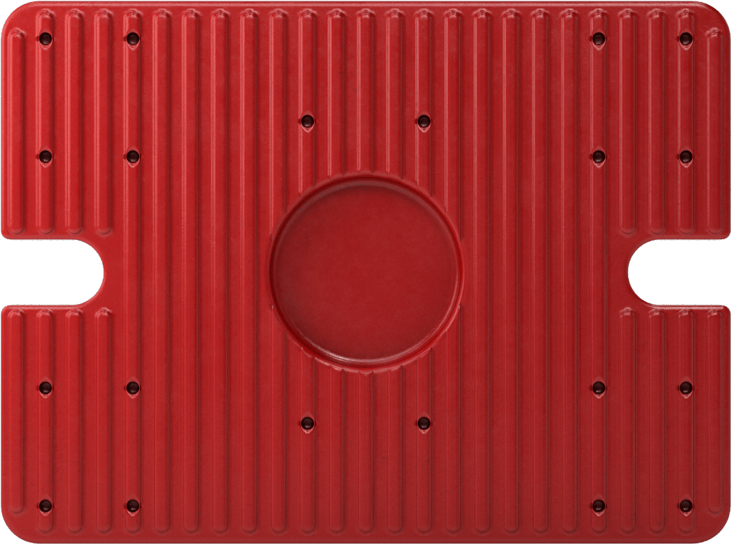 Neopren Titreşim Sönümleyici Cıvatalı Montaj, Çelik Taban ile, Kırmızı, 1/2"-13, 2250 lb Kapasite, 2,75 inç Yükseklik