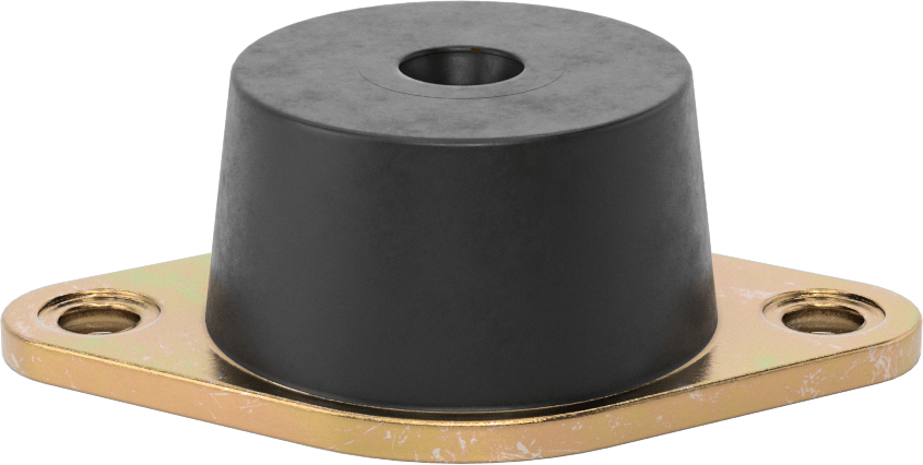Neopren Titreşim Sönümleyici Cıvatalı Montaj, Arıza Emniyeti, 3/8"-16 Diş, 210 lbs. Kapasite, 1,25" Toplam Yükseklik
