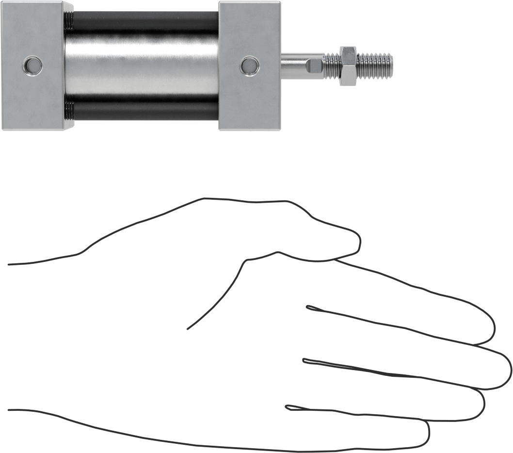 Bağlantı Çubuğu Hava Silindiri, Çift Etkili, 1-1/4" Delik Boyutu, 1-13/16" Genişlik, 1" Strok