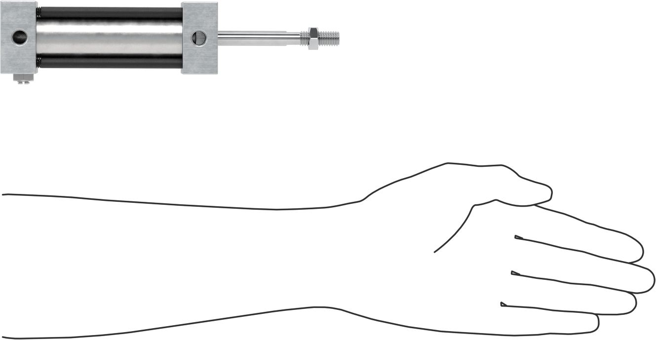 Bağlantı Çubuğu Hava Silindiri, Yastıklı, Çift Etkili, 1-1/4" Delik, 1-1/2" Strok