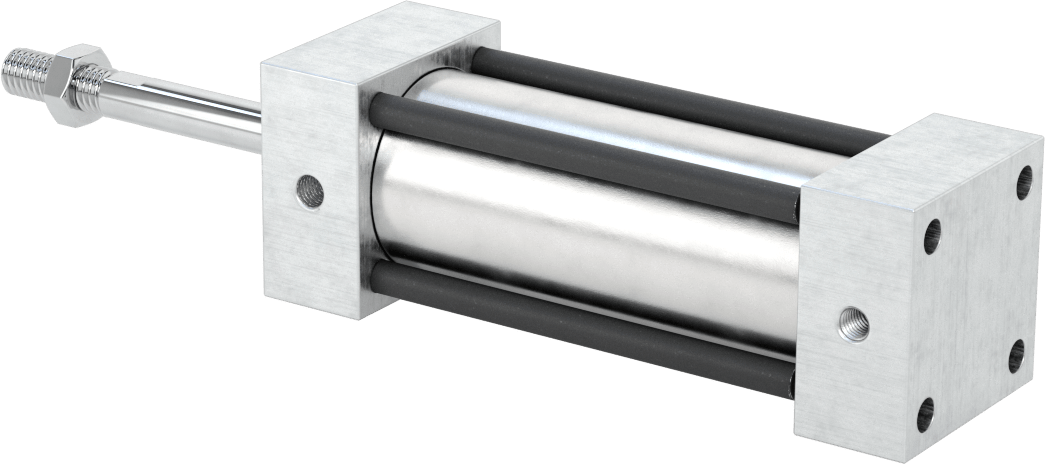 Bağlantı Çubuğu Hava Silindiri, Yastıklı, Çift Etkili, 1-1/4" Delik, 1-1/2" Strok