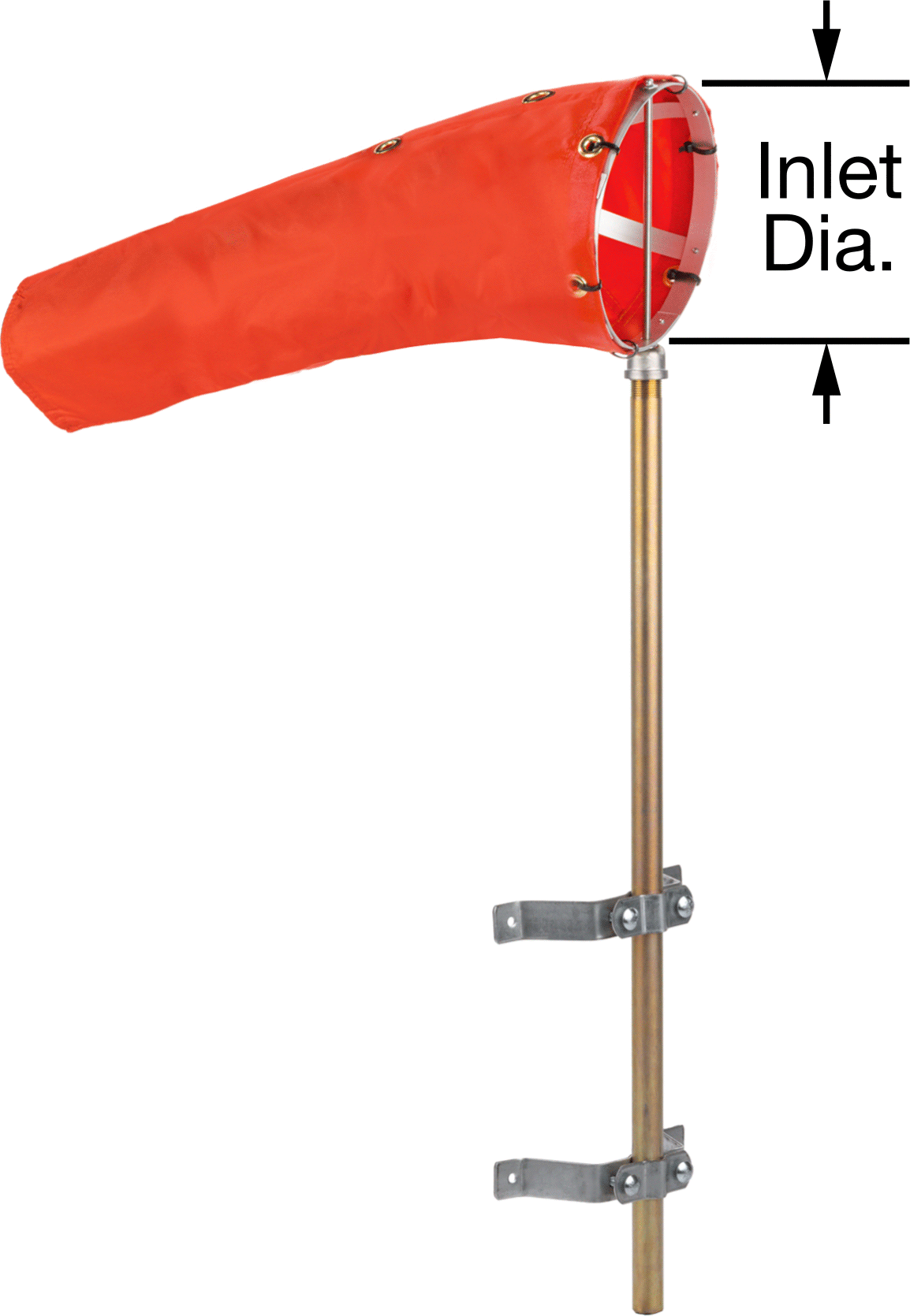 Düşük Hızlı Rüzgar Çorabı, Kit, Turuncu, 6“ Giriş x 3” Çıkış Çapı