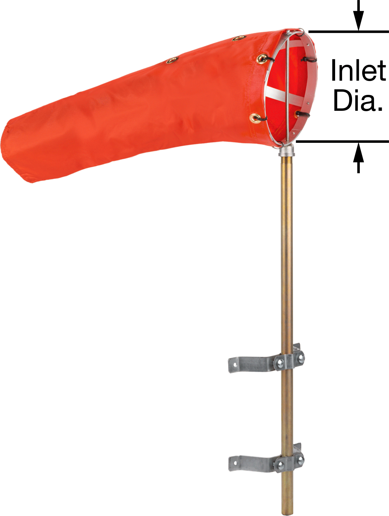 Düşük Hızlı Rüzgar Çorabı, Kit, Turuncu, 10“ Giriş x 6” Çıkış Çapı