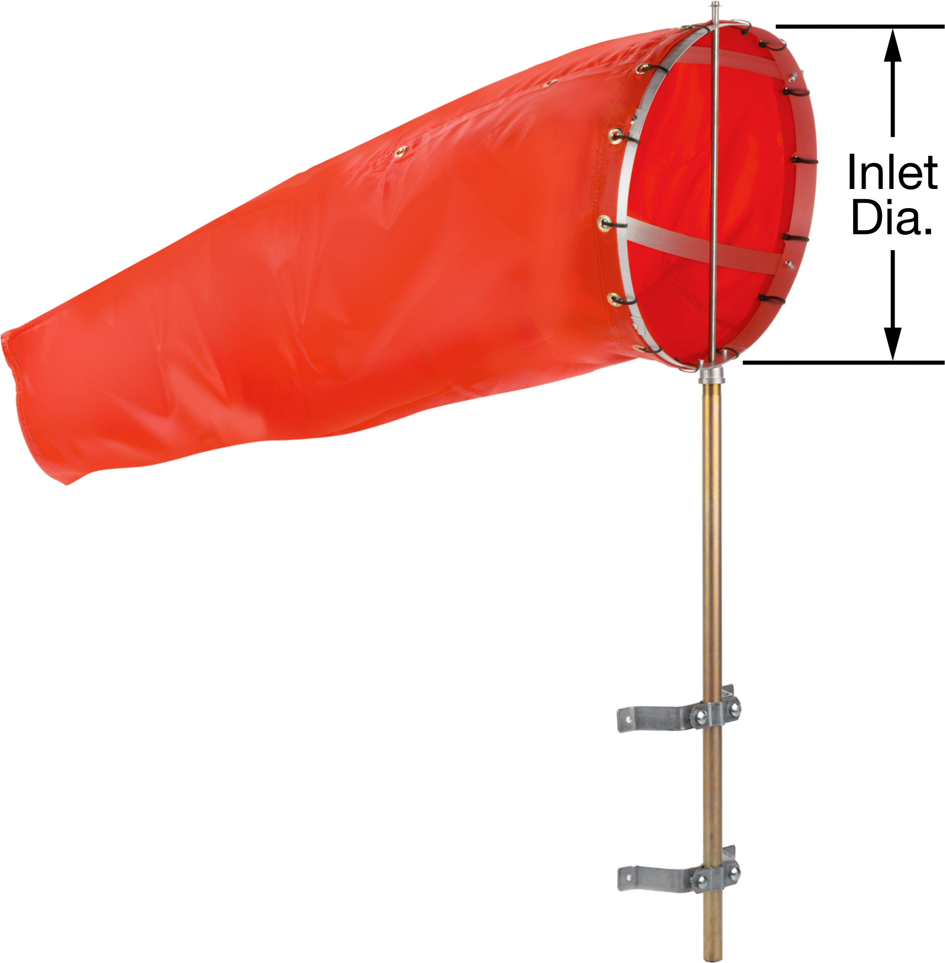 Düşük Hızlı Rüzgar Çorabı, Kit, Turuncu, 18“ Giriş x 9-1/4” Çıkış Çapı