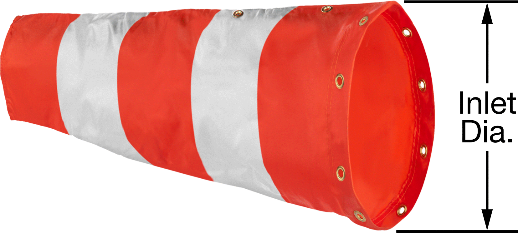 Düşük Hızlı Rüzgar Çorabı, Turuncu/Beyaz, 10“ Giriş x 6” Çıkış Çapı