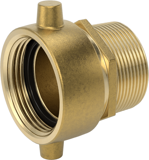 Pim-Lug Yangın Söndürme Hortumu Bağlantı Parçası, Adaptör, 1-1/2 NPT Erkek x 1-1/2 NH/NST Dişi