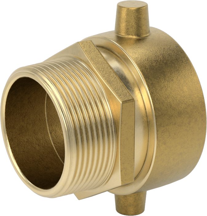 Pim-Lug Yangın Söndürme Hortumu Bağlantı Parçası, Adaptör, 2-1/2 NPT Erkek x 2-1/2 NH/NST Dişi