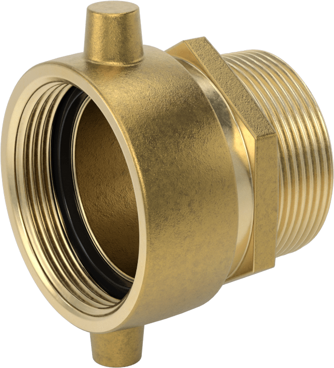 Pim-Lug Yangın Söndürme Hortumu Bağlantı Parçası, Adaptör, 2-1/2 NPT Erkek x 2-1/2 NH/NST Dişi
