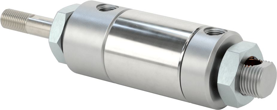 Yuvarlak Gövde Hava Silindiri Montajı, Çift Etkili, Evrensel Montaj, 1-1/2" Delik, 1/2" Strok Uzunluğu