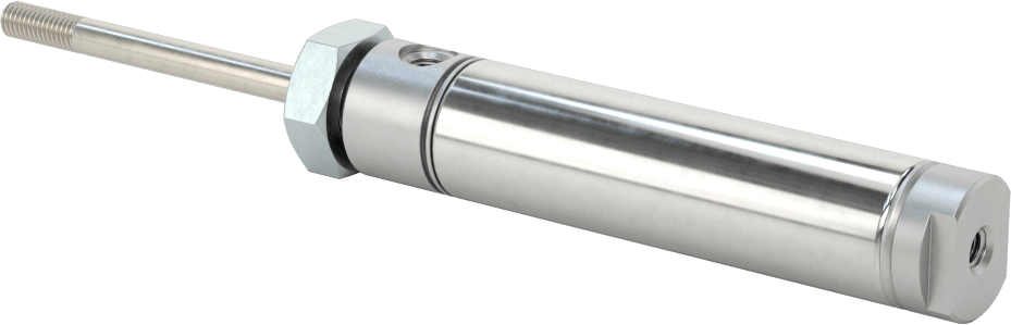 Yuvarlak Gövde Hava Silindiri Montajı, Çift Etkili, Burun Montajı, 5/8" Delik, 1-1/2" Strok Uzunluğu