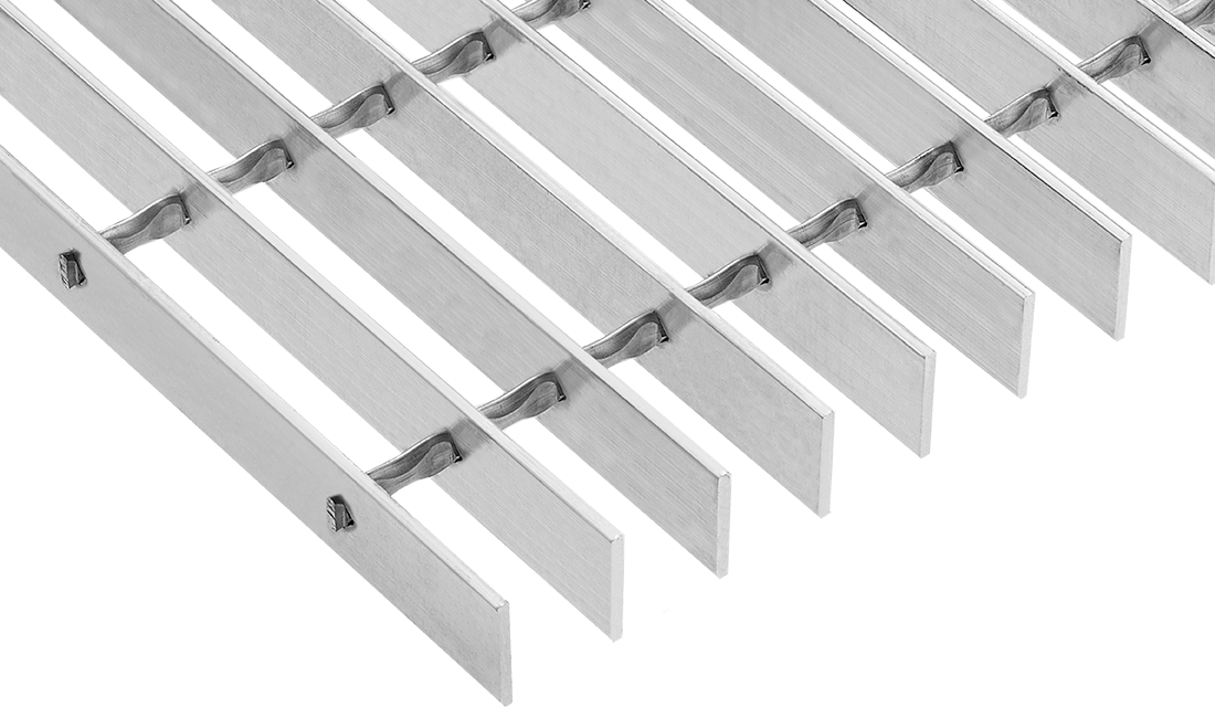 Alüminyum Çubuk Izgara, Pürüzsüz, 3 Fit Genişlik, 1“ Yükseklik x 1/8” Yatak Çubuğu Genişliği