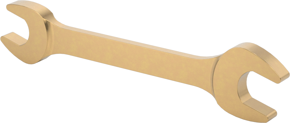 Kıvılcım Çıkarmayan Açık Uçlu Anahtar, 9/16“ x 5/8” Boyut, 6" Toplam Uzunluk