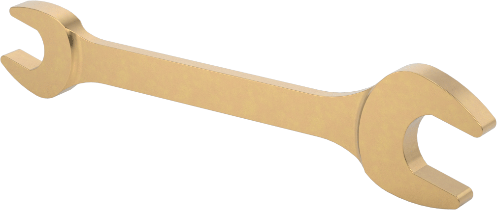 Kıvılcım Çıkarmayan Açık Uçlu Anahtar, 9/16“ x 3/4” Boyut, 6-3/4" Toplam Uzunluk
