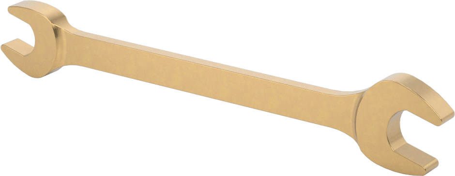 Kıvılcım Çıkarmayan Açık Uçlu Anahtar, 3/8“ x 7/16” Boyut, 5-1/4" Toplam Uzunluk