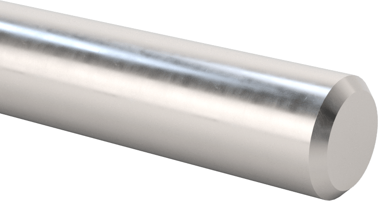 Destek Rayı için Mil, 1566 Karbon Çelik, 1/2" Çap, 96" Uzunluk