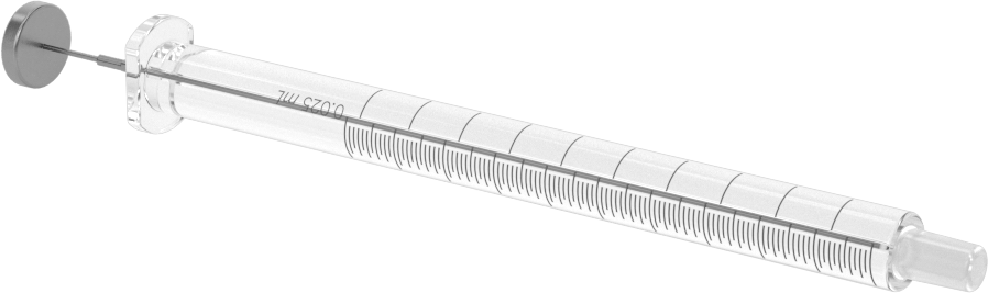 Cam Şırınga, Luer Slip Bağlantılı, PTFE Piston, 0,025 ml Kapasite
