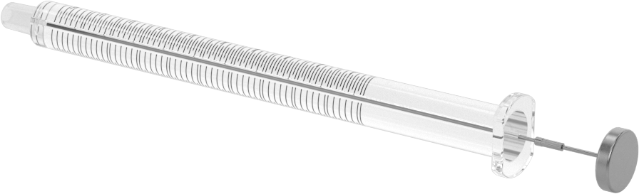 Cam Şırınga, Luer Slip Bağlantılı, PTFE Piston, 0,025 ml Kapasite