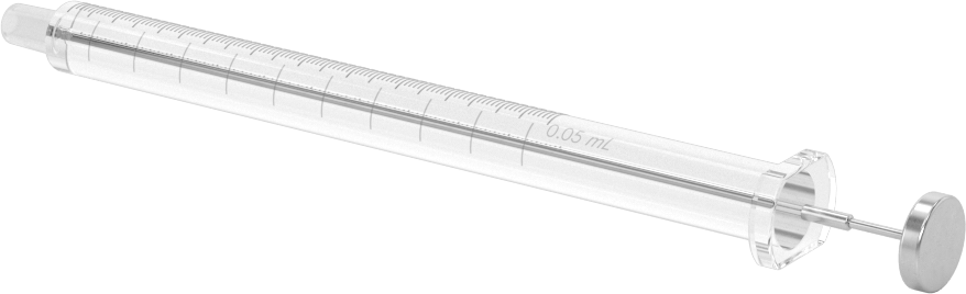 Cam Şırınga, Luer Slip Bağlantılı, PTFE Piston, 0,05 ml Kapasite