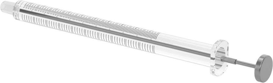 Cam Şırınga, Luer Slip Bağlantılı, PTFE Piston, 0,1 ml Kapasite