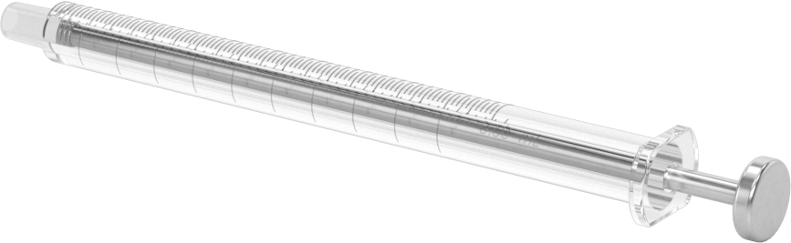 Cam Şırınga, Luer Slip Bağlantılı, PTFE Piston, 0,5 ml Kapasite