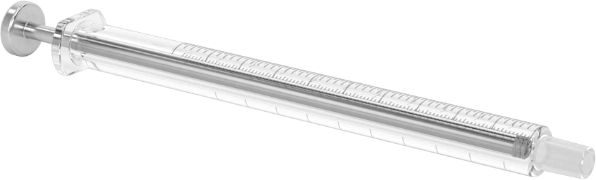 Cam Şırınga, Luer Slip Bağlantılı, PTFE Piston, 0,5 ml Kapasite