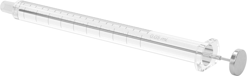 Cam Şırınga, Luer Slip Bağlantılı, 0,05 ml Kapasite