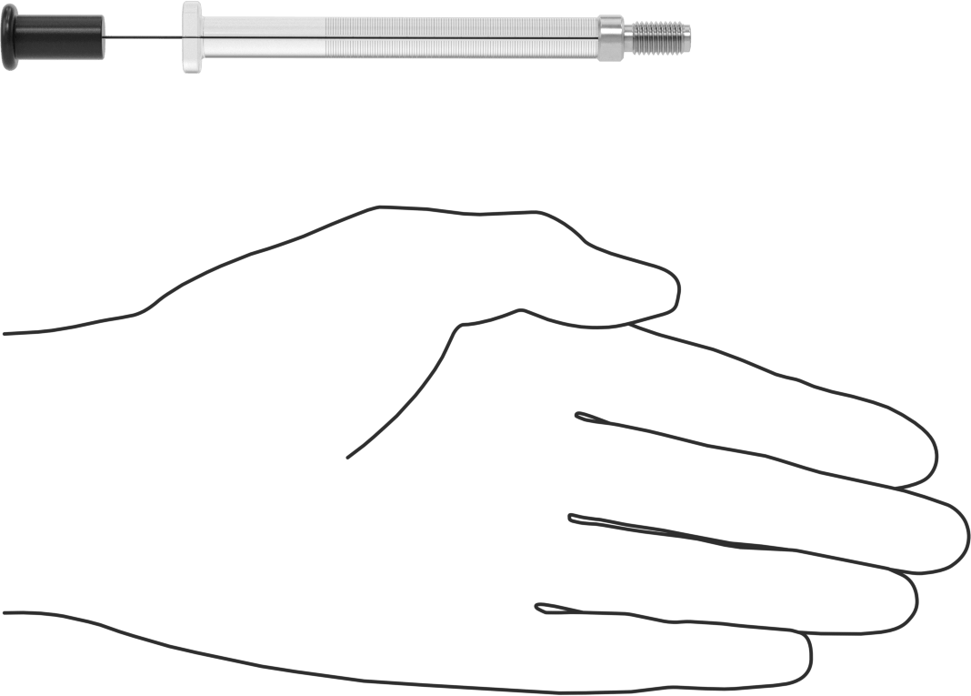 Cam Şırınga, Dişli Bağlantılı, PTFE Piston, 0,025 ml Kapasite