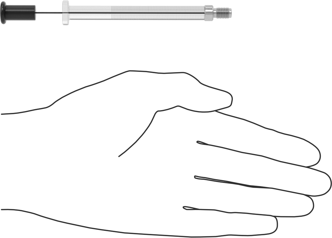 Cam Şırınga, Dişli Bağlantılı, PTFE Piston, 0,05 ml Kapasite