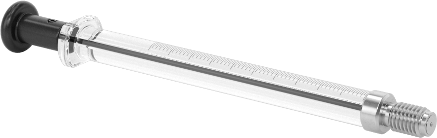 Cam Şırınga, Dişli Bağlantılı, PTFE Piston, 0,1 ml Kapasite