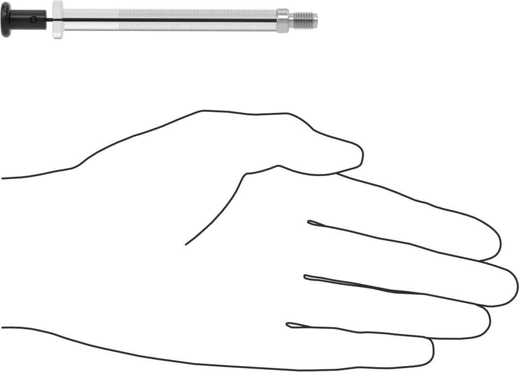 Cam Şırınga, Dişli Bağlantılı, PTFE Piston, 0,1 ml Kapasite