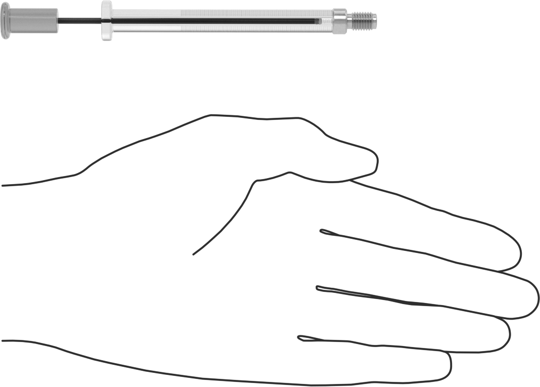 Cam Şırınga, Dişli Bağlantılı, PTFE Piston, 0,25 ml Kapasite