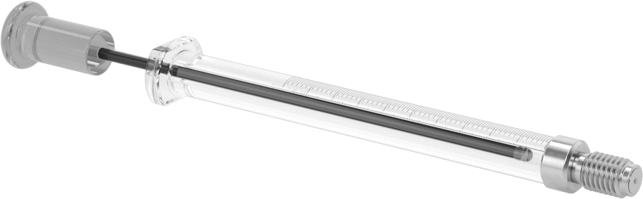 Cam Şırınga, Dişli Bağlantılı, PTFE Piston, 0,25 ml Kapasite