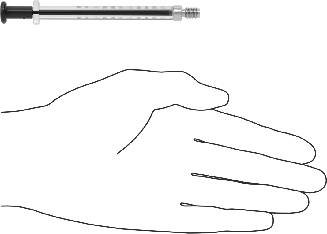 Cam Şırınga, Dişli Bağlantılı, PTFE Piston, 0,5 ml Kapasite