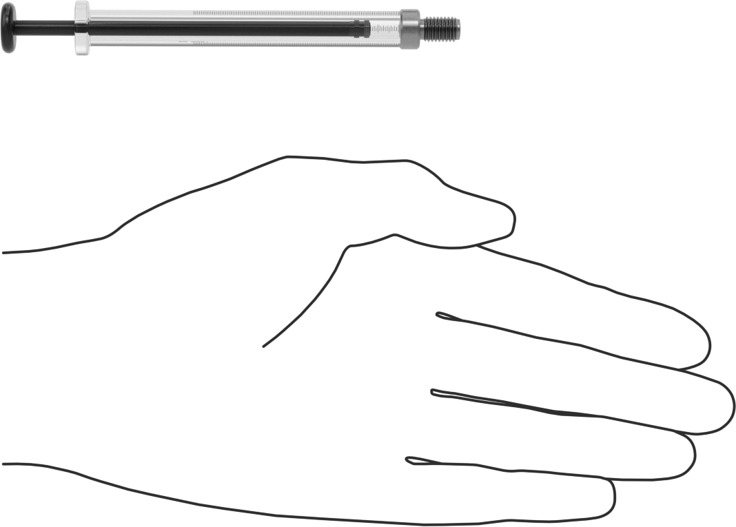 Cam Şırınga, Dişli Bağlantılı, PTFE Piston, 1 ml Kapasite