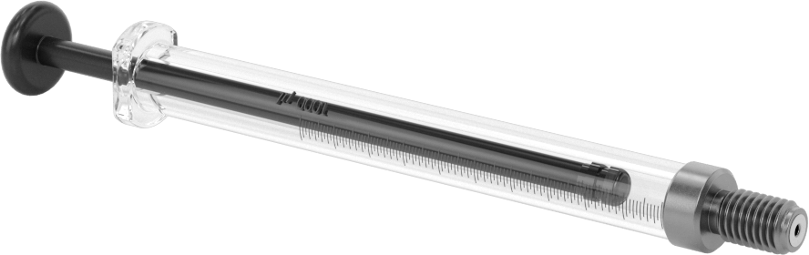 Cam Şırınga, Dişli Bağlantılı, PTFE Piston, 1 ml Kapasite