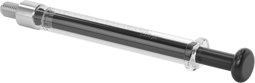 Cam Şırınga, Dişli Bağlantılı, PTFE Piston, 2,5 ml Kapasite