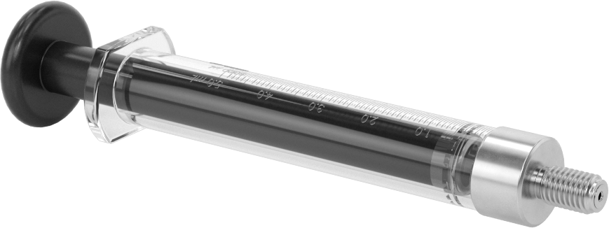 Cam Şırınga, Dişli Bağlantılı, PTFE Piston, 5 ml Kapasite