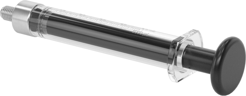 Cam Şırınga, Dişli Bağlantılı, PTFE Piston, 5 ml Kapasite