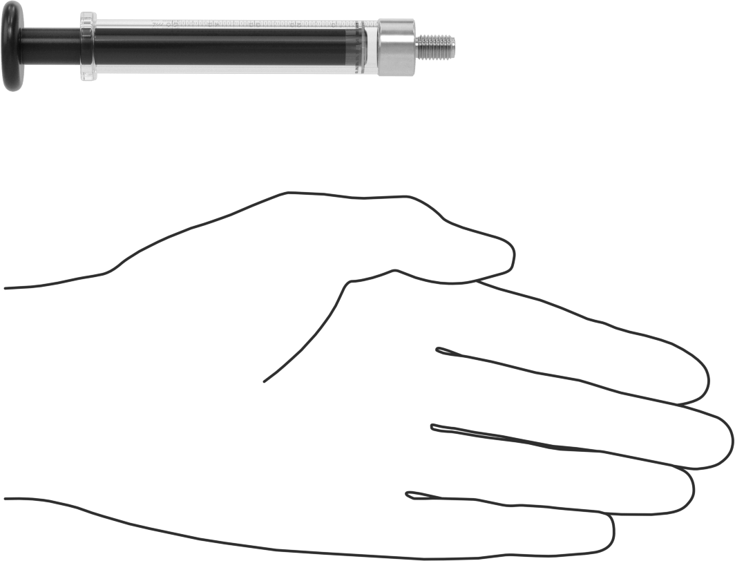 Cam Şırınga, Dişli Bağlantılı, PTFE Piston, 5 ml Kapasite