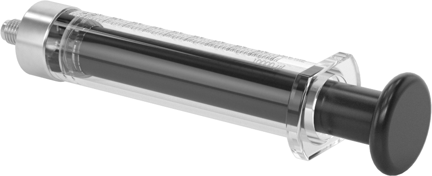 Cam Şırınga, Dişli Bağlantılı, PTFE Piston, 10 ml Kapasite