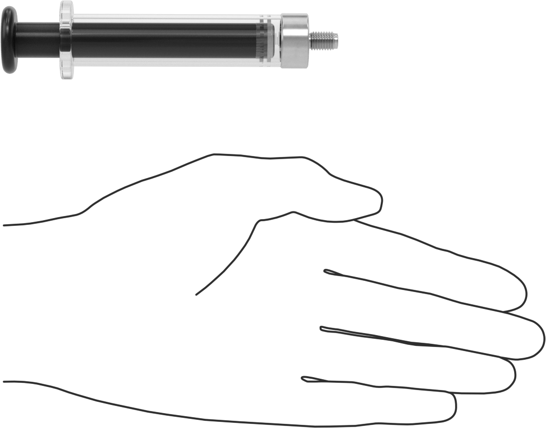 Cam Şırınga, Dişli Bağlantılı, PTFE Piston, 10 ml Kapasite