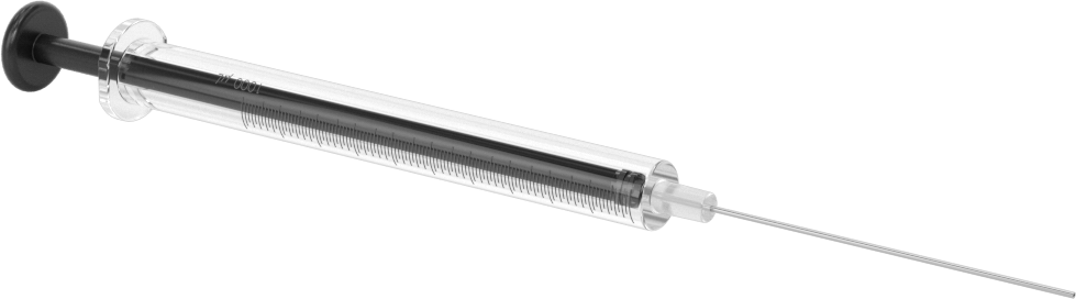 Cam Şırınga, Sabit İğne Değiştirilebilirliği ile, PTFE Piston, 1 ml Kapasite