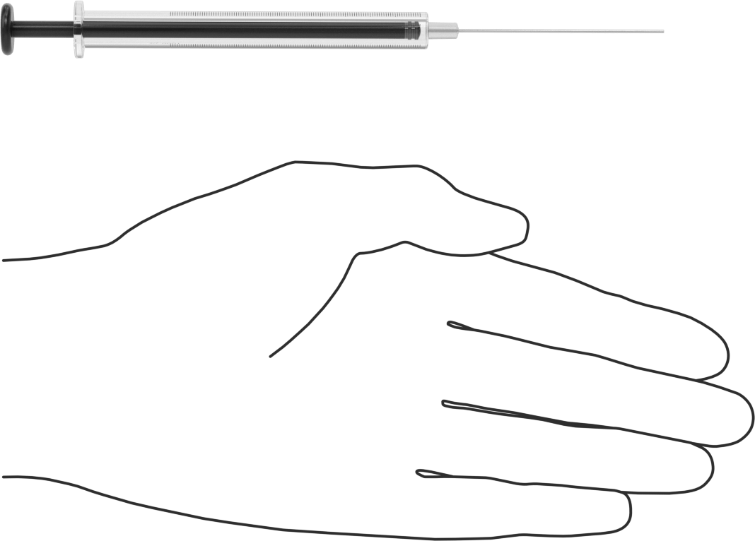 Cam Şırınga, Sabit İğne Değiştirilebilirliği ile, PTFE Piston, 1 ml Kapasite