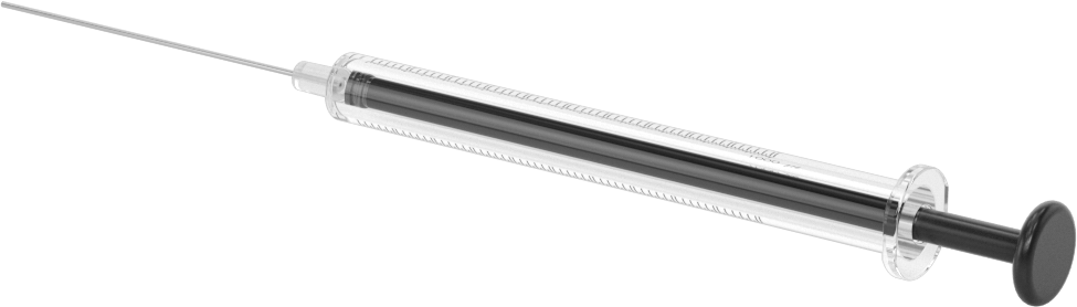 Cam Şırınga, Sabit İğne Değiştirilebilirliği ile, PTFE Piston, 1 ml Kapasite