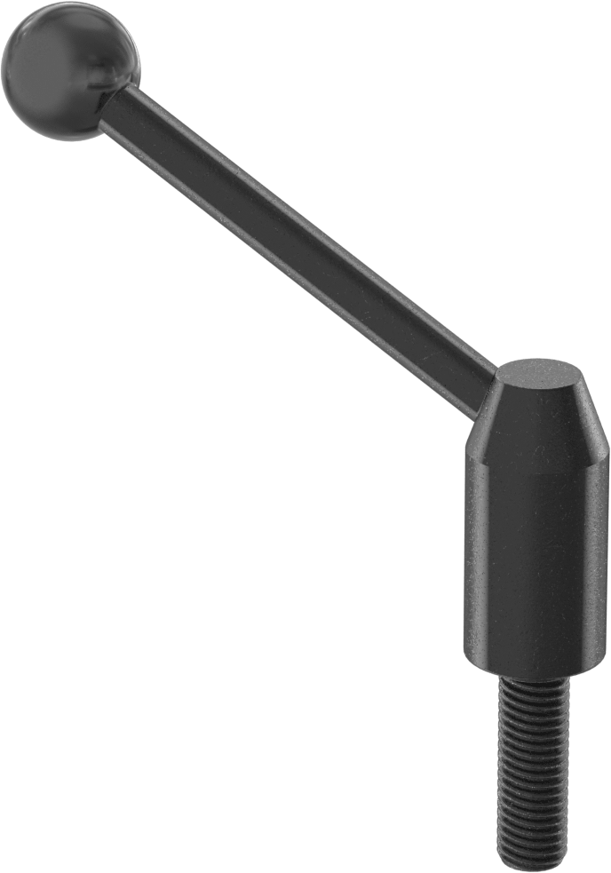 Çelik Ayarlanabilir Tutamak, M10 x 1,5 mm Dişli 30 mm Uzunlukta Saplama ile, 82 mm Çıkıntı