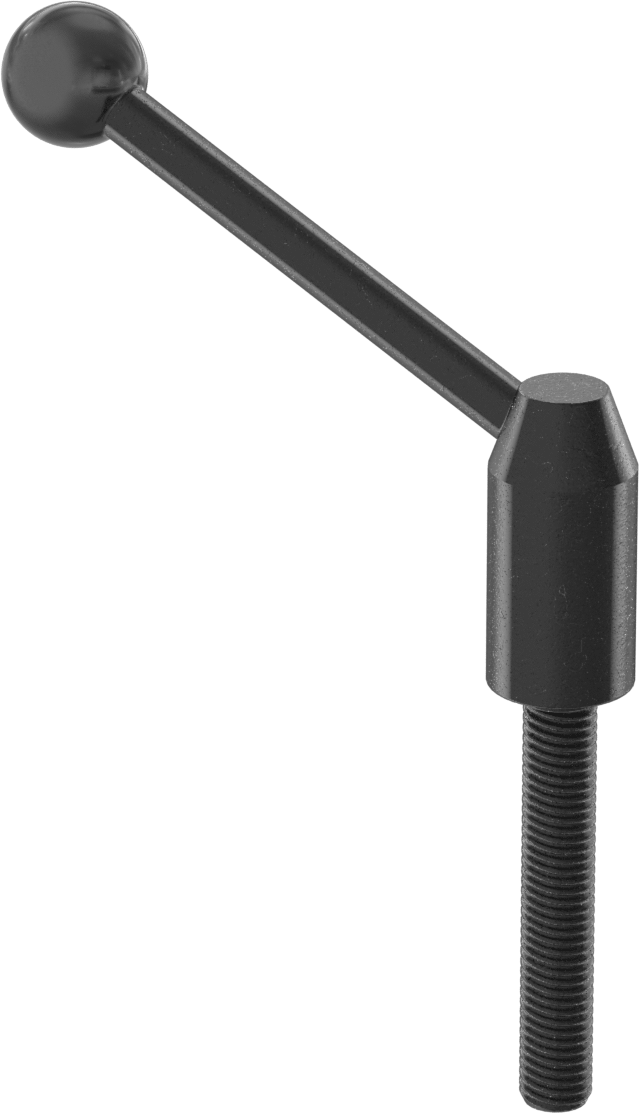 Çelik Ayarlanabilir Tutamak, M10 x 1,5 mm Dişli 60 mm Uzunlukta Saplama ile, 82 mm Çıkıntı